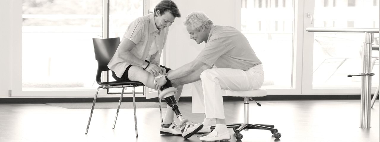 Fitting with a leg prosthesis