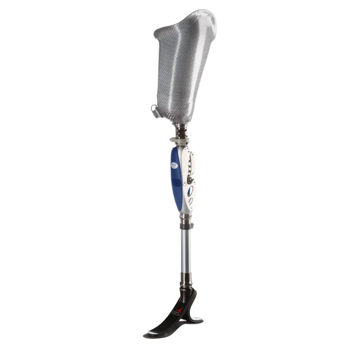 Fully assembled above knee artificial limb with 3R60 hydraulic knee