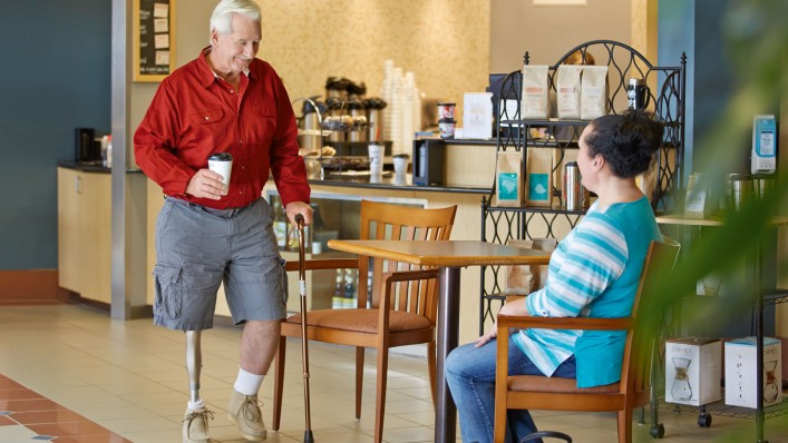 Bob in a cafe