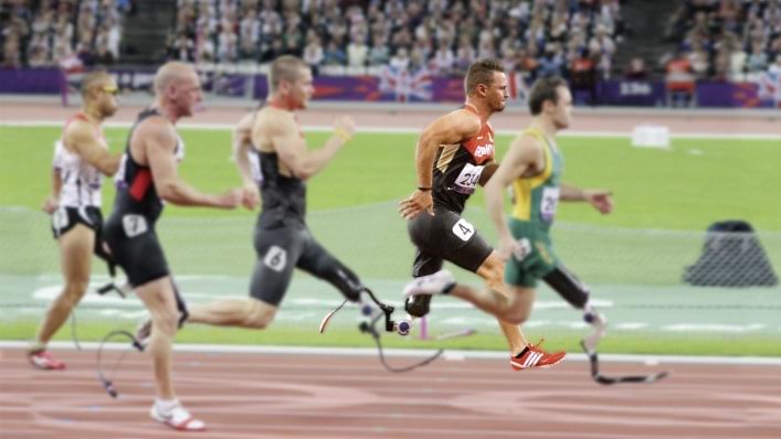 Heinrich Popow im 100m Sprintfinale. 