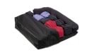 Cloud cushion with a seat area divided into 16 individual Floam cells coded in blue, black and red to indicate different volumes of Floam.