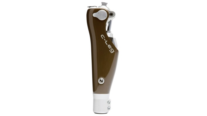 Gesamtansicht Kniegelenksprothese C-Leg in braun/weiß 